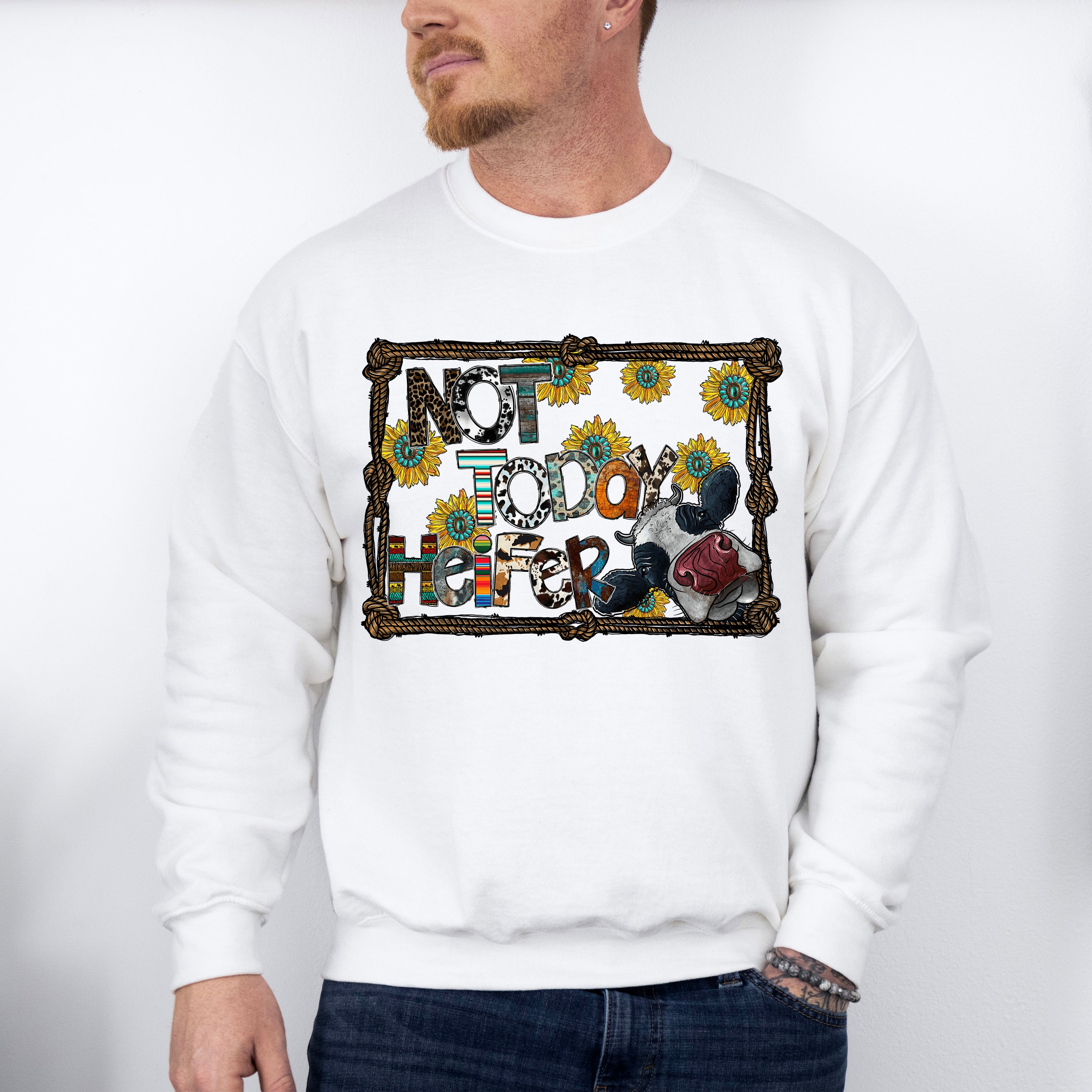 Not Today Heifer - Farm Animals Unisex Crewneck T-Shirt Sweatshirt Hoodie