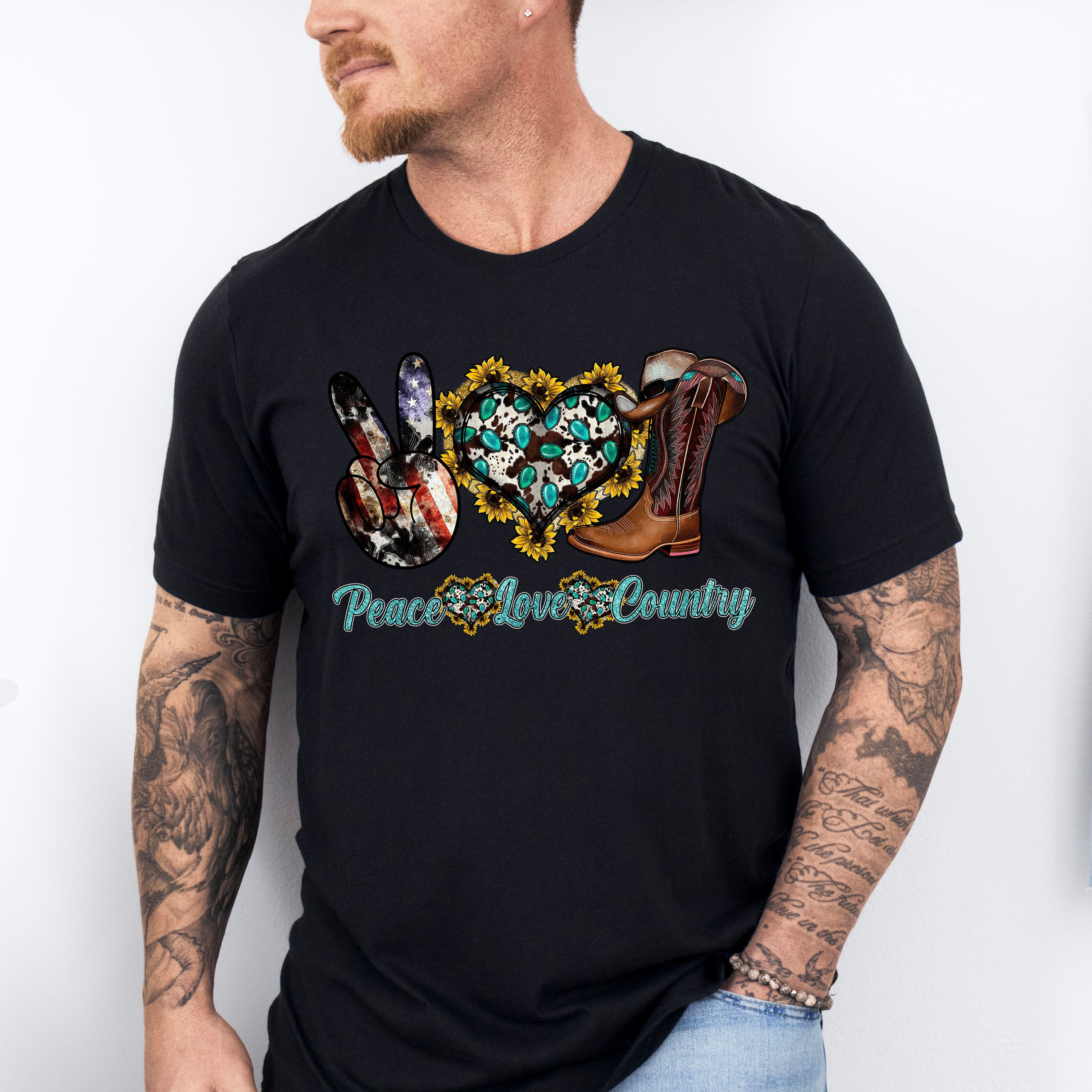 Peace Love Country - Farm Animals Unisex Crewneck T-Shirt Sweatshirt Hoodie