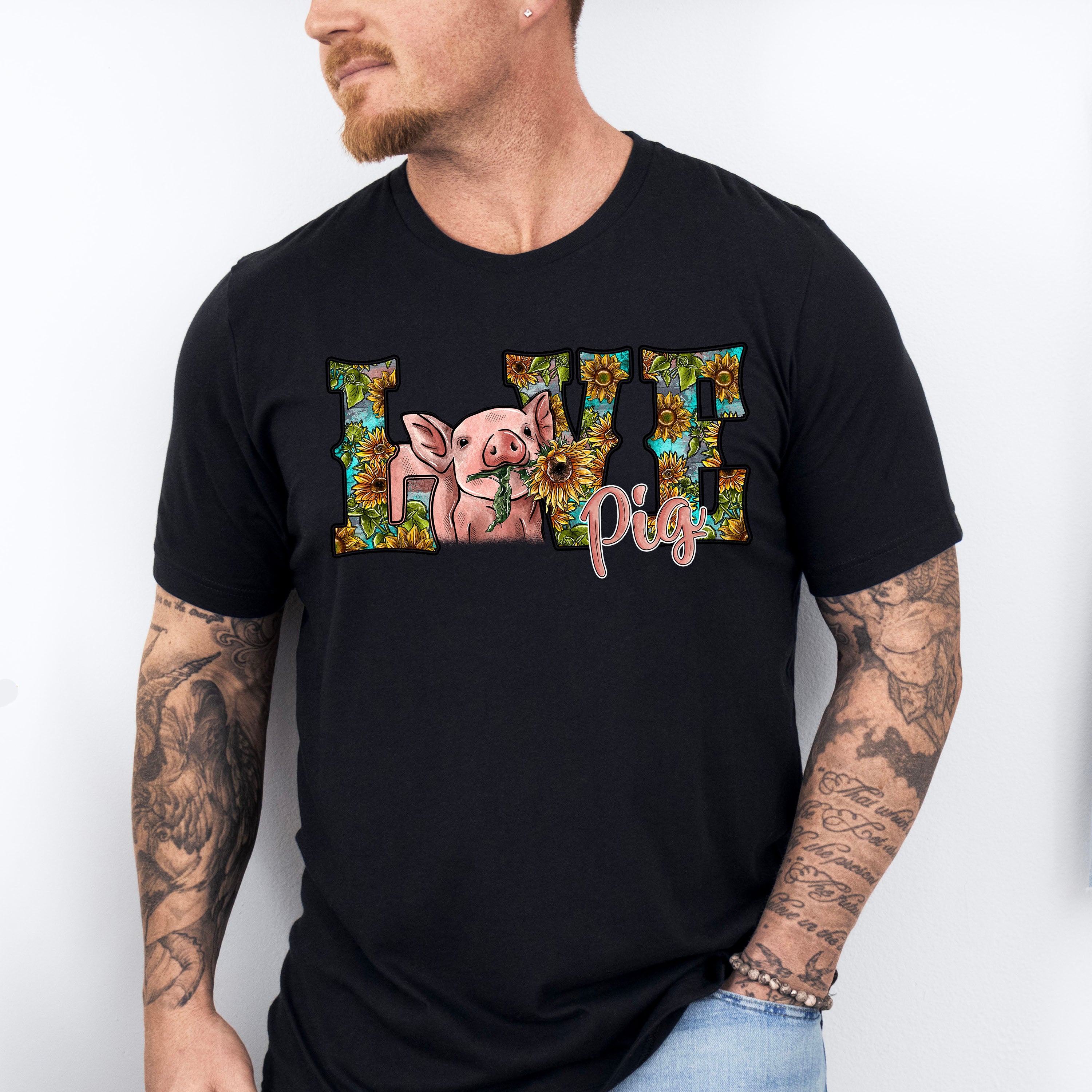 Love Pig Design - Farm Animals Unisex Crewneck T-Shirt Sweatshirt Hoodie