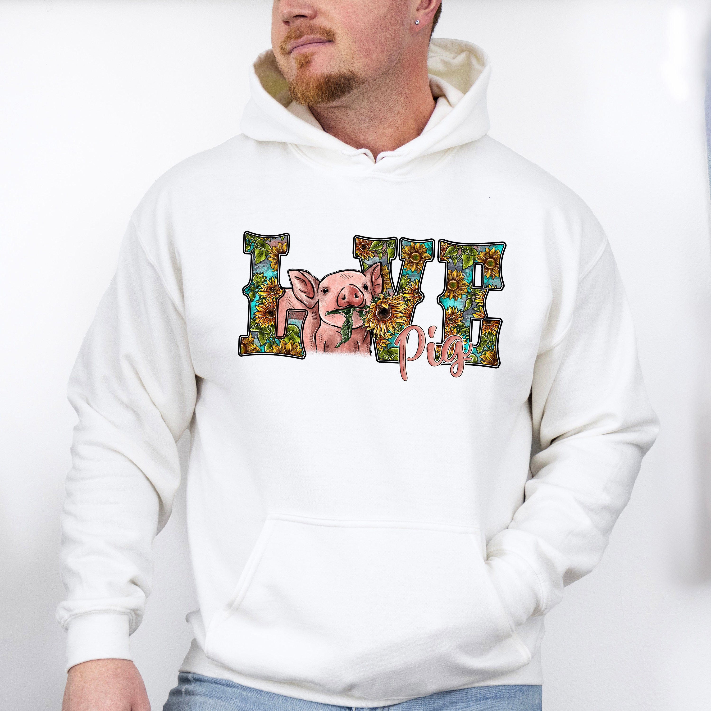 Love Pig Design - Farm Animals Unisex Crewneck T-Shirt Sweatshirt Hoodie