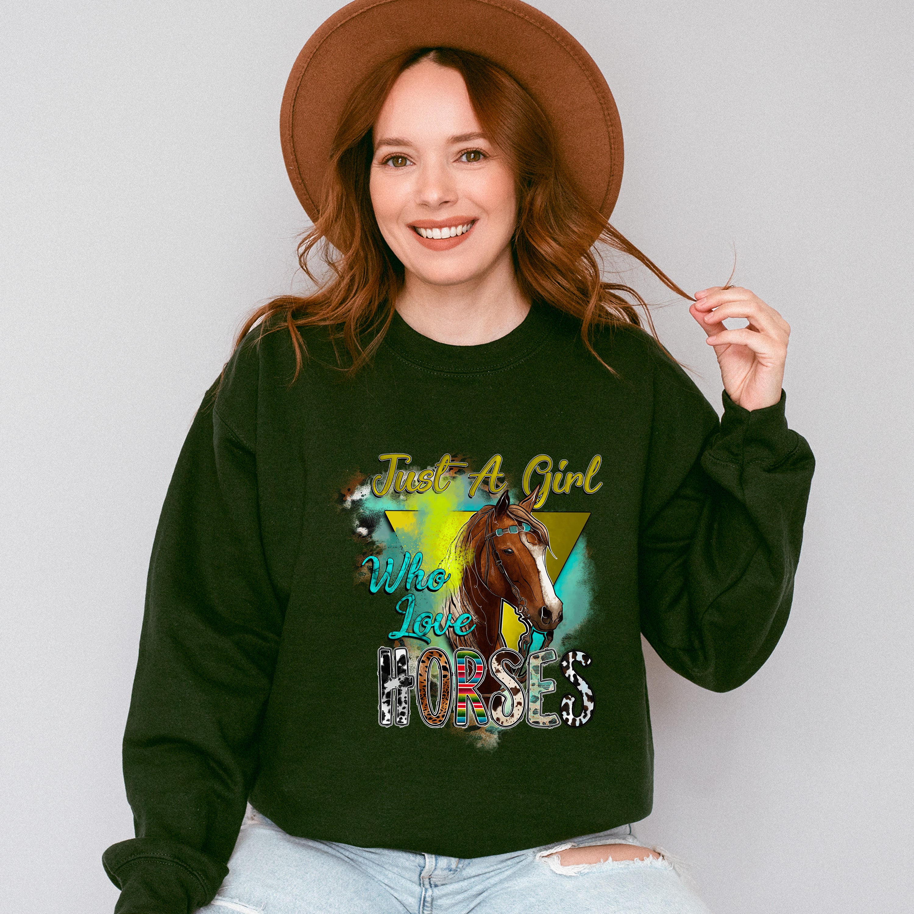 Just A Girl Who Love Horses - Farm Animals Unisex Crewneck T-Shirt Sweatshirt Hoodie
