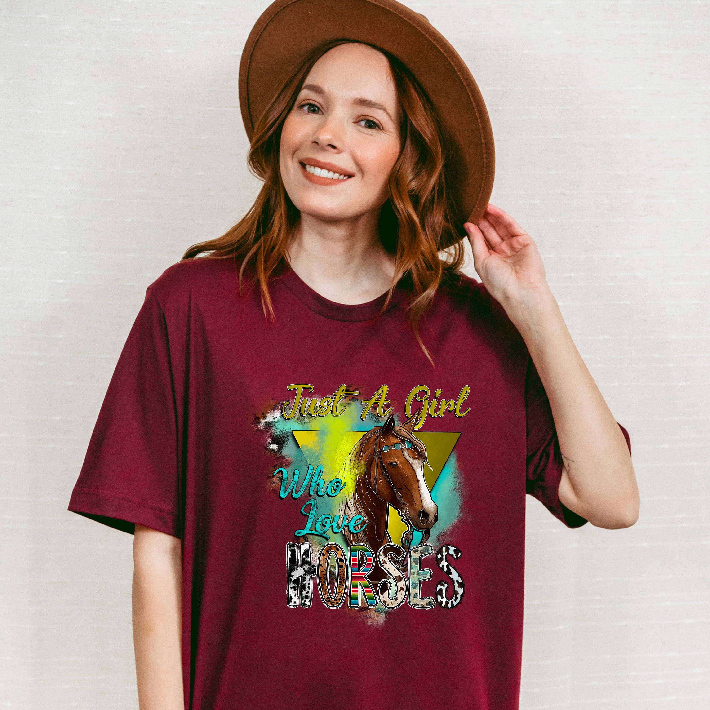 Just A Girl Who Love Horses - Farm Animals Unisex Crewneck T-Shirt Sweatshirt Hoodie