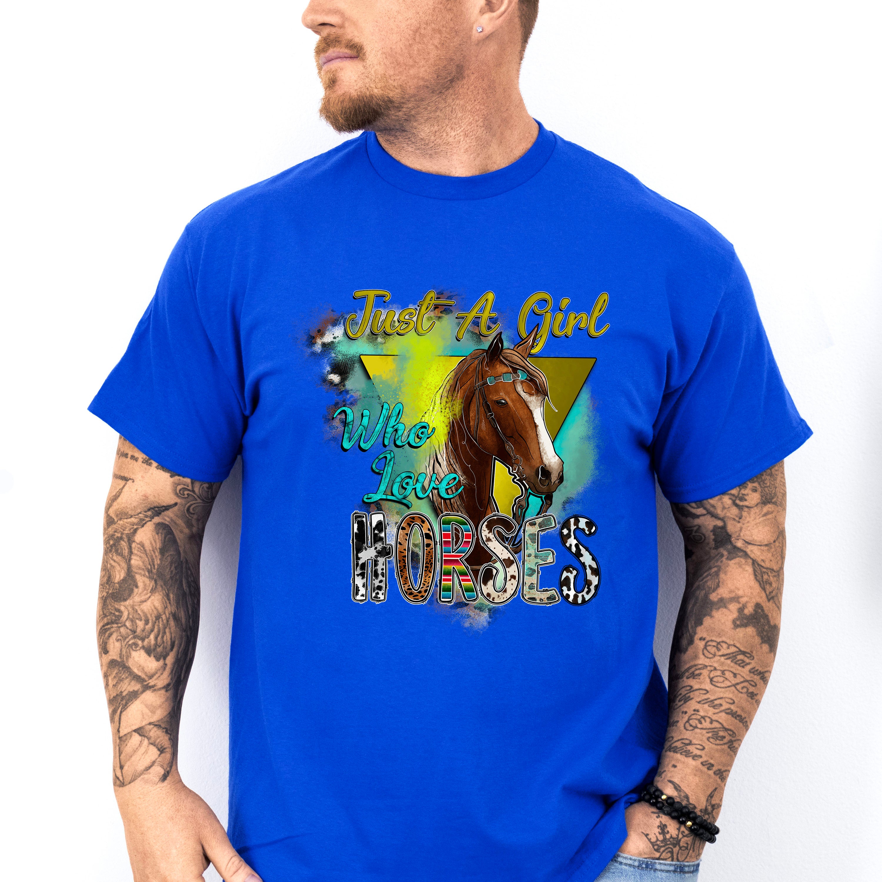 Just A Girl Who Love Horses - Farm Animals Unisex Crewneck T-Shirt Sweatshirt Hoodie