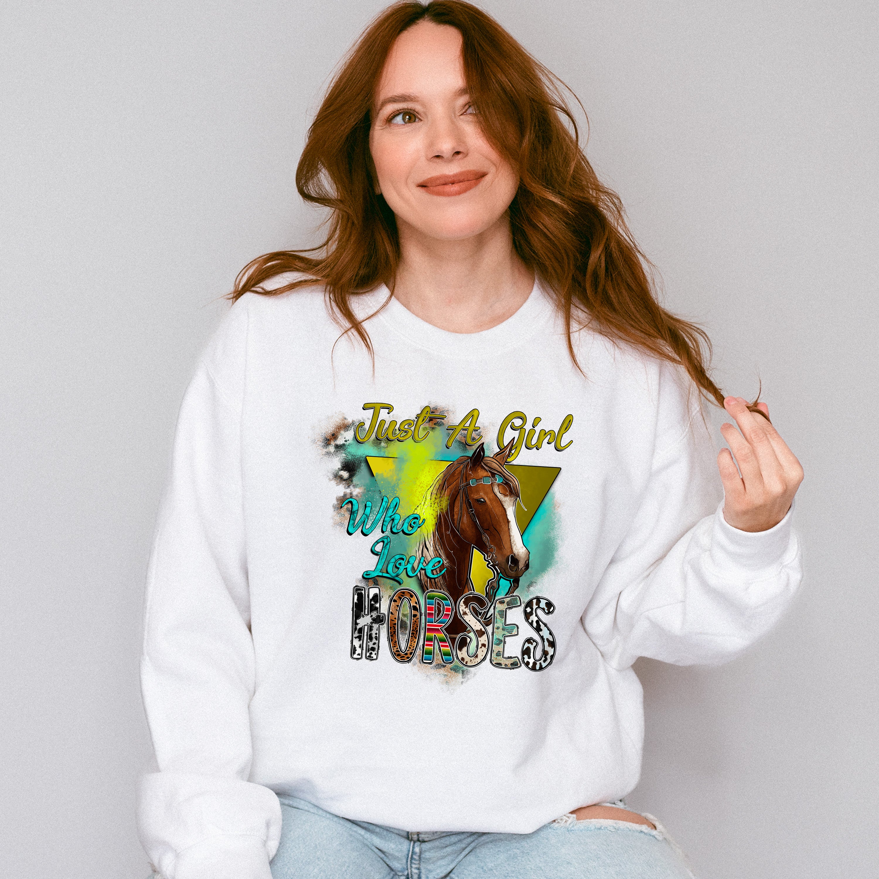 Just A Girl Who Love Horses - Farm Animals Unisex Crewneck T-Shirt Sweatshirt Hoodie