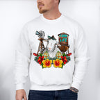 Farm Life Sheep Flowers Design - Farm Animals Unisex Crewneck T-Shirt Sweatshirt Hoodie