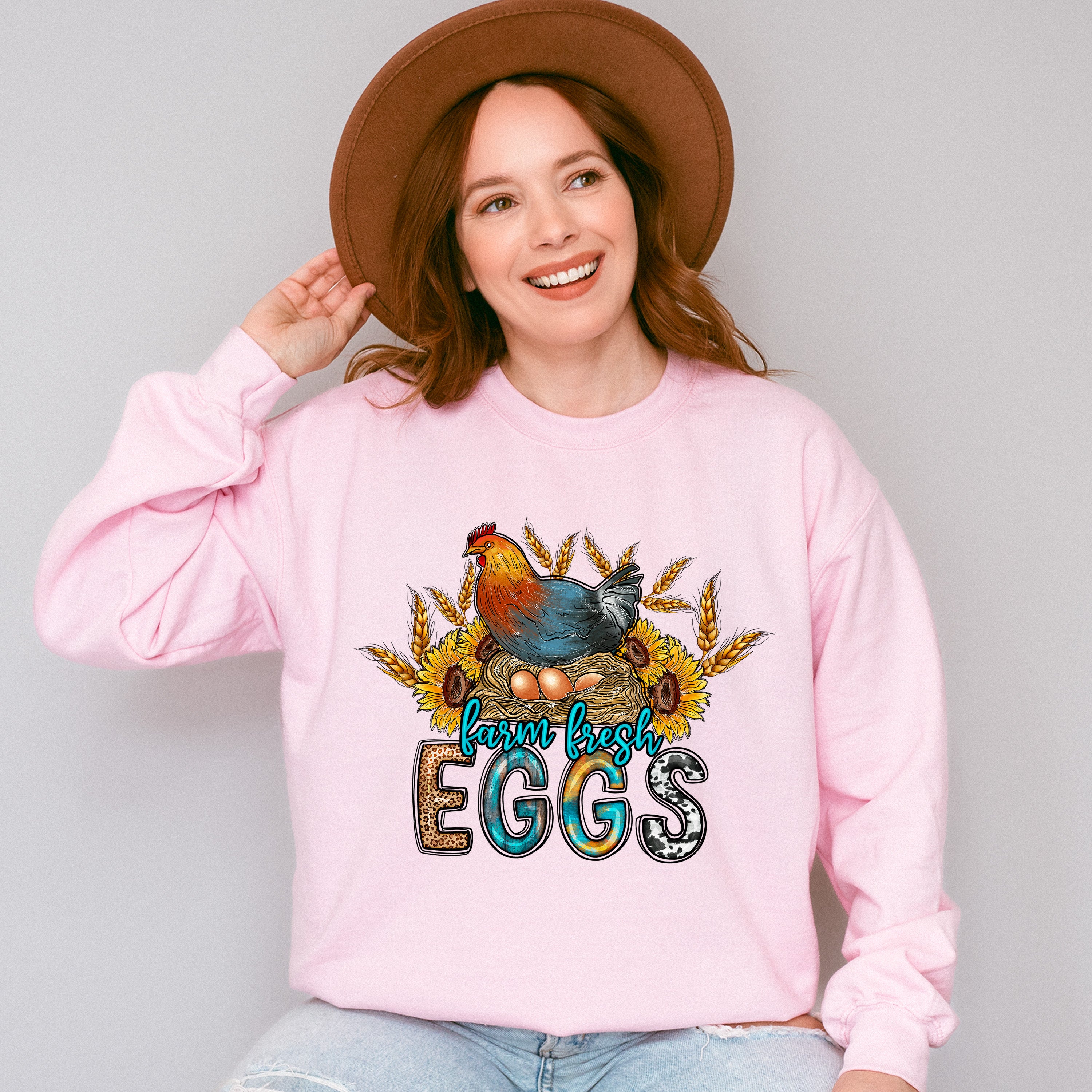 Farm Fresh Eggs - Farm Animals Unisex Crewneck T-Shirt Sweatshirt Hoodie