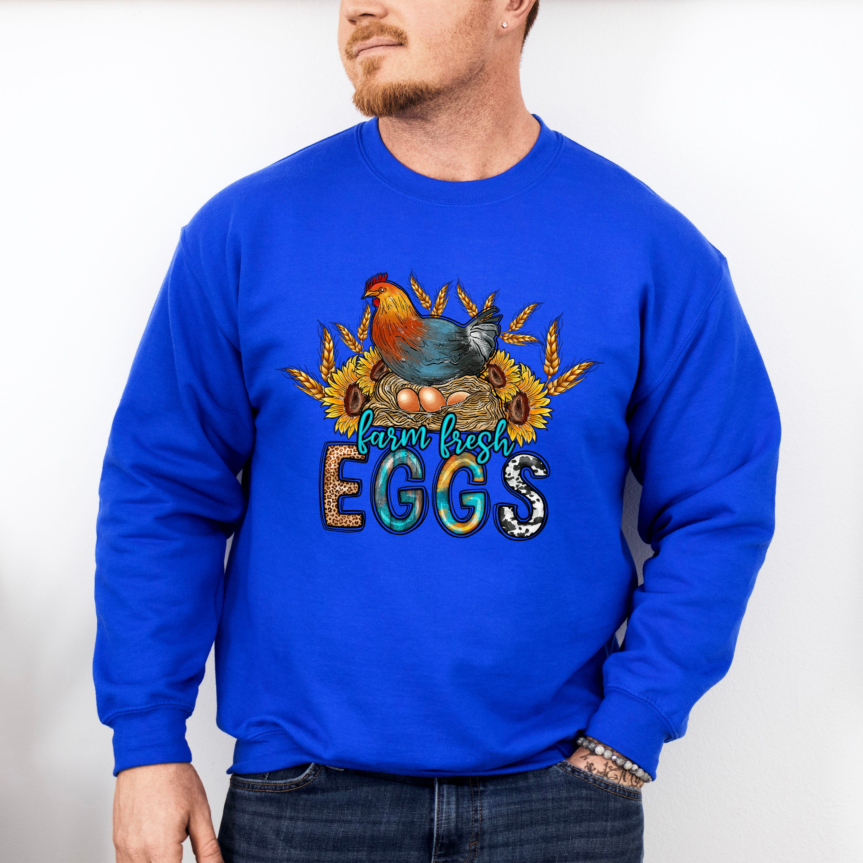 Farm Fresh Eggs - Farm Animals Unisex Crewneck T-Shirt Sweatshirt Hoodie