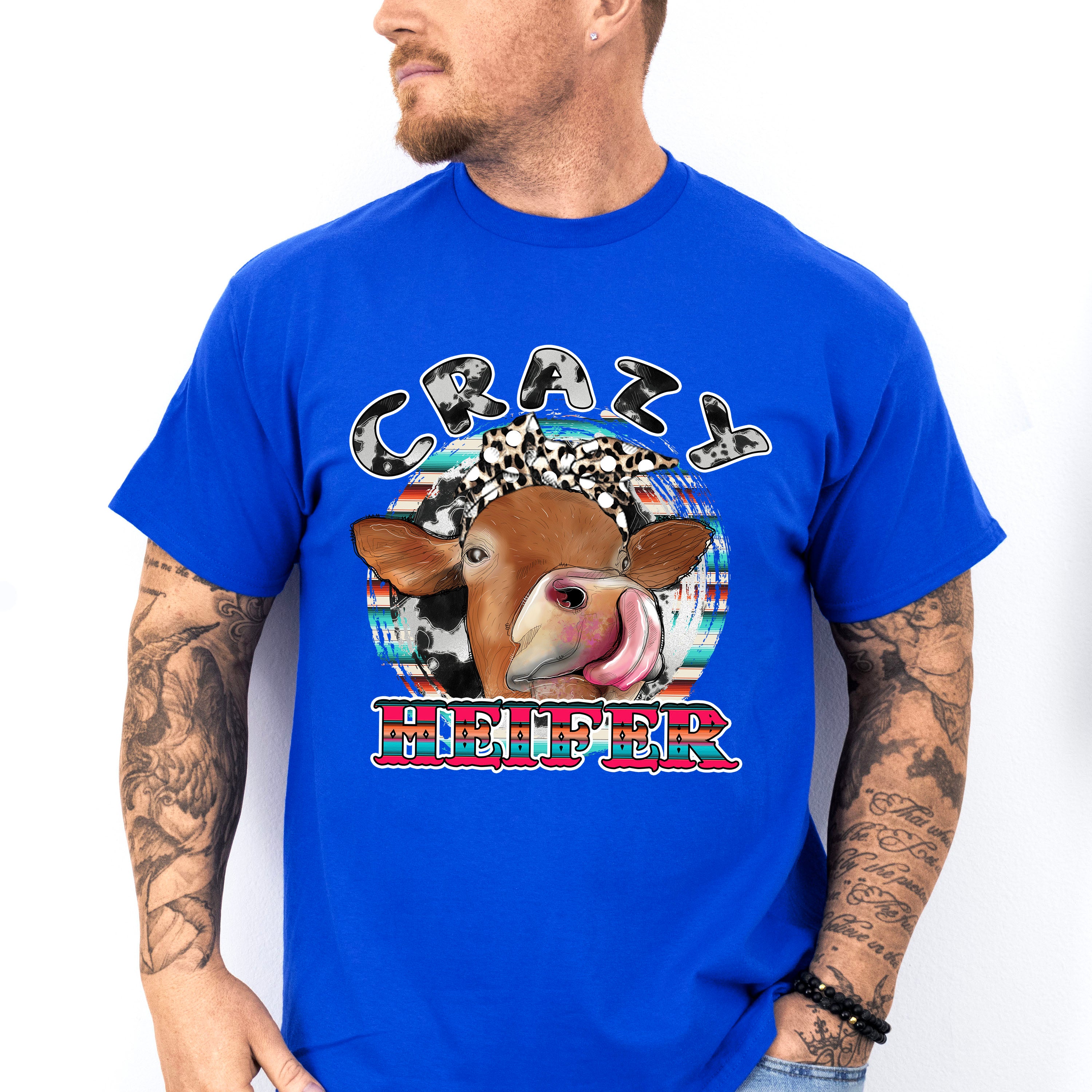 Crazy Heifer - Farm Animals Unisex Crewneck T-Shirt Sweatshirt Hoodie