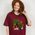 Farm Animals Truck And Flower Design - Farm Animals Unisex Crewneck T-Shirt Sweatshirt Hoodie