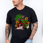 Farm Animals Truck And Flower Design - Farm Animals Unisex Crewneck T-Shirt Sweatshirt Hoodie