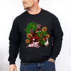 Farm Animals Truck And Flower Design - Farm Animals Unisex Crewneck T-Shirt Sweatshirt Hoodie