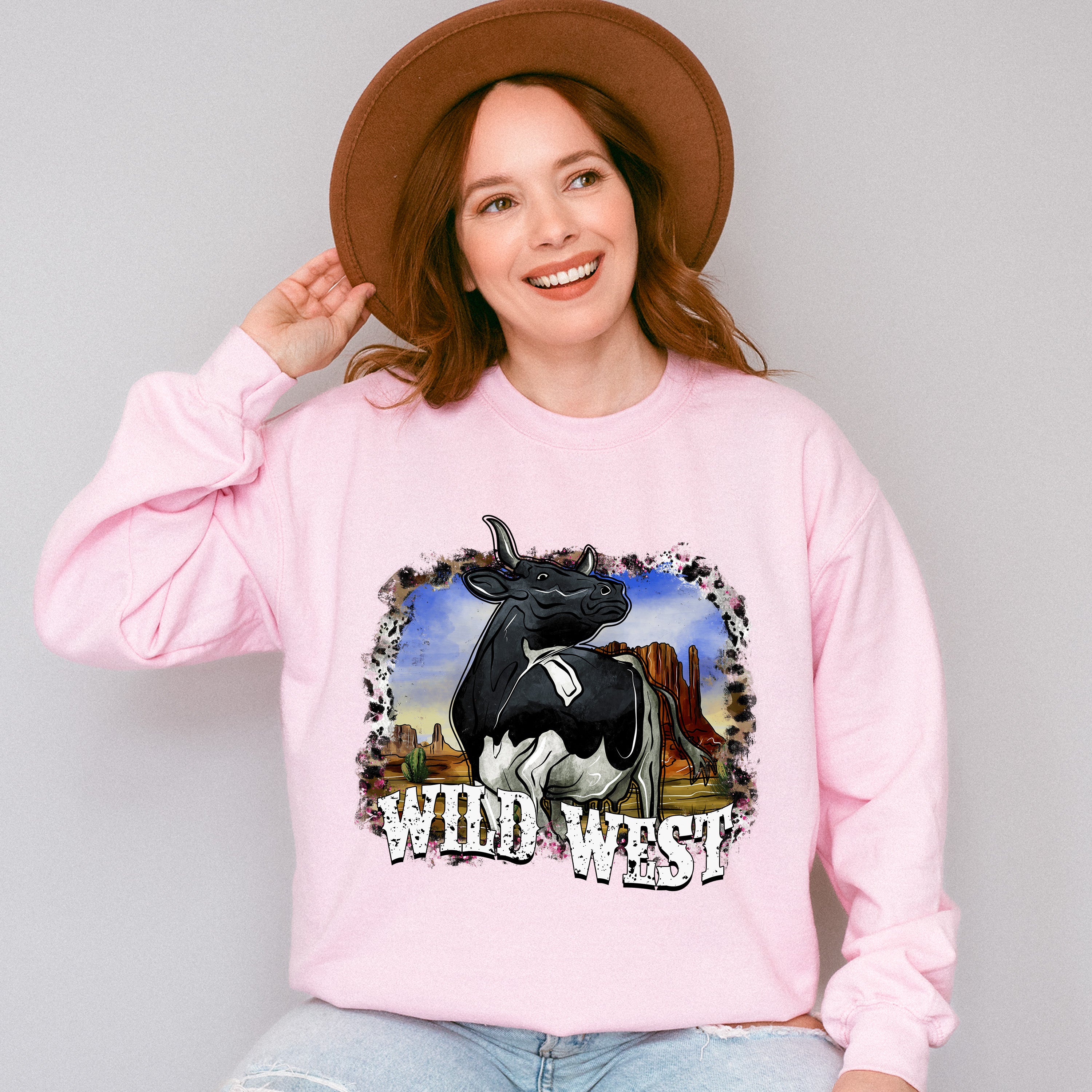 Wild West Design - Farm Animals Unisex Crewneck T-Shirt Sweatshirt Hoodie