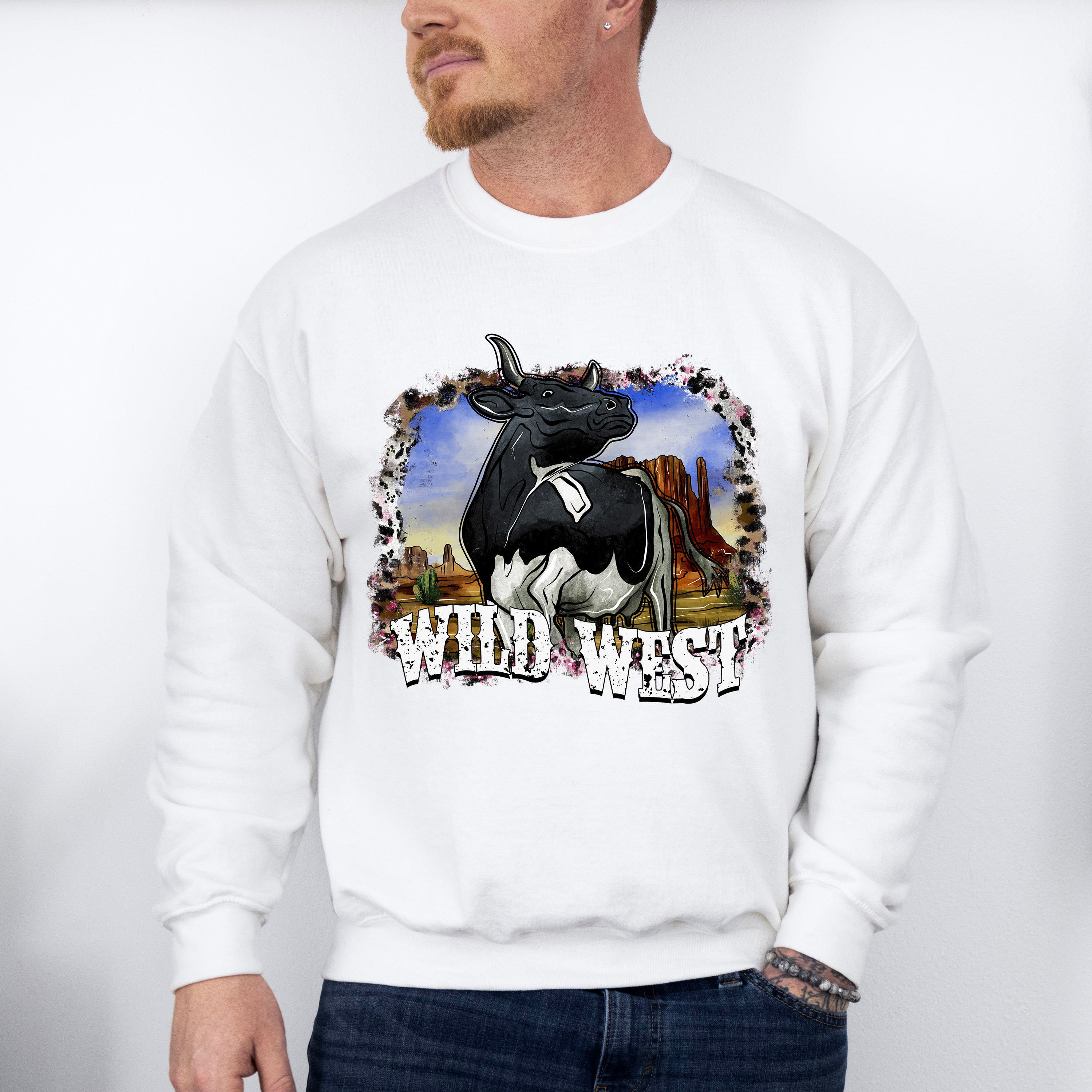 Wild West Design - Farm Animals Unisex Crewneck T-Shirt Sweatshirt Hoodie