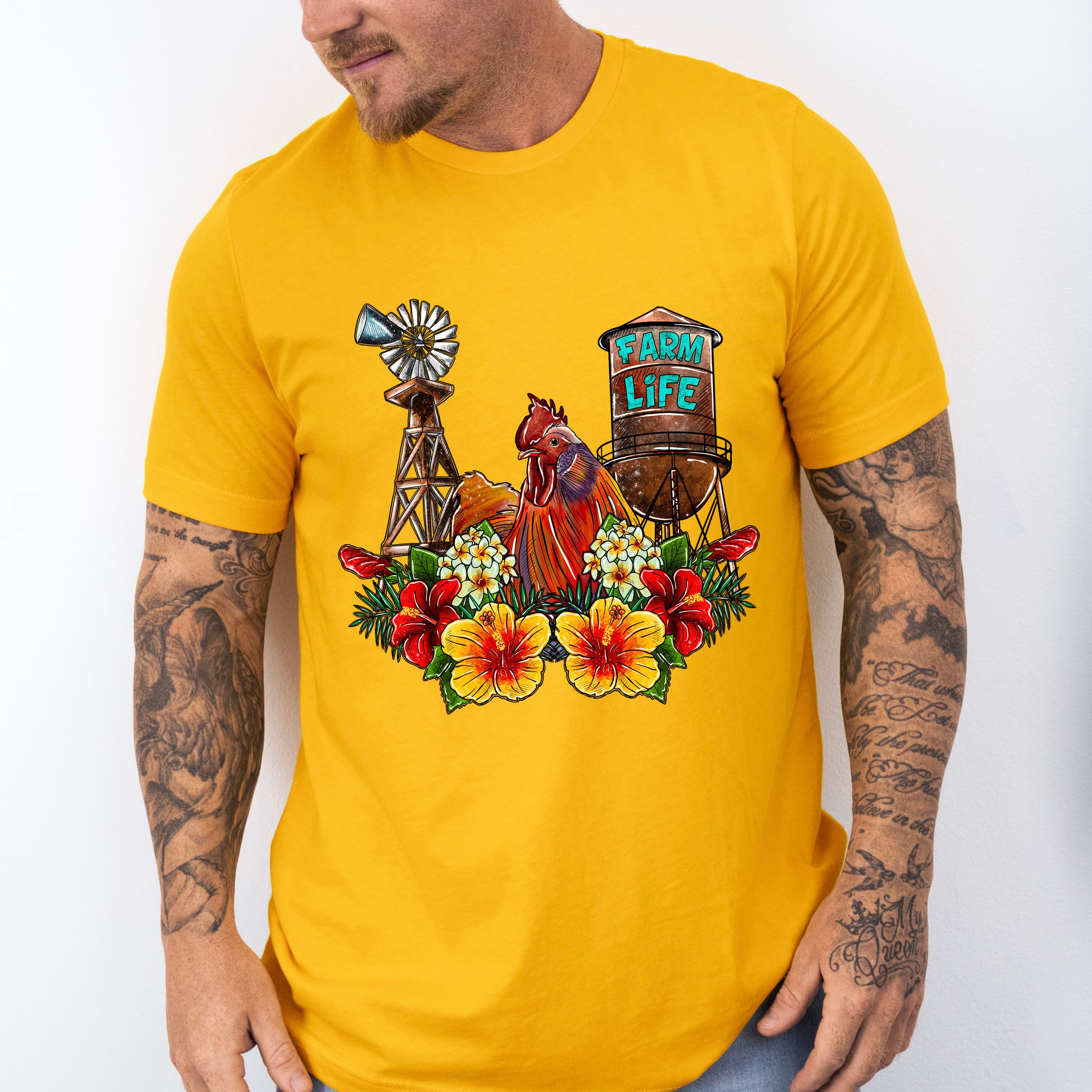 Farm Life Rooster Design - Farm Animals Unisex Crewneck T-Shirt Sweatshirt Hoodie