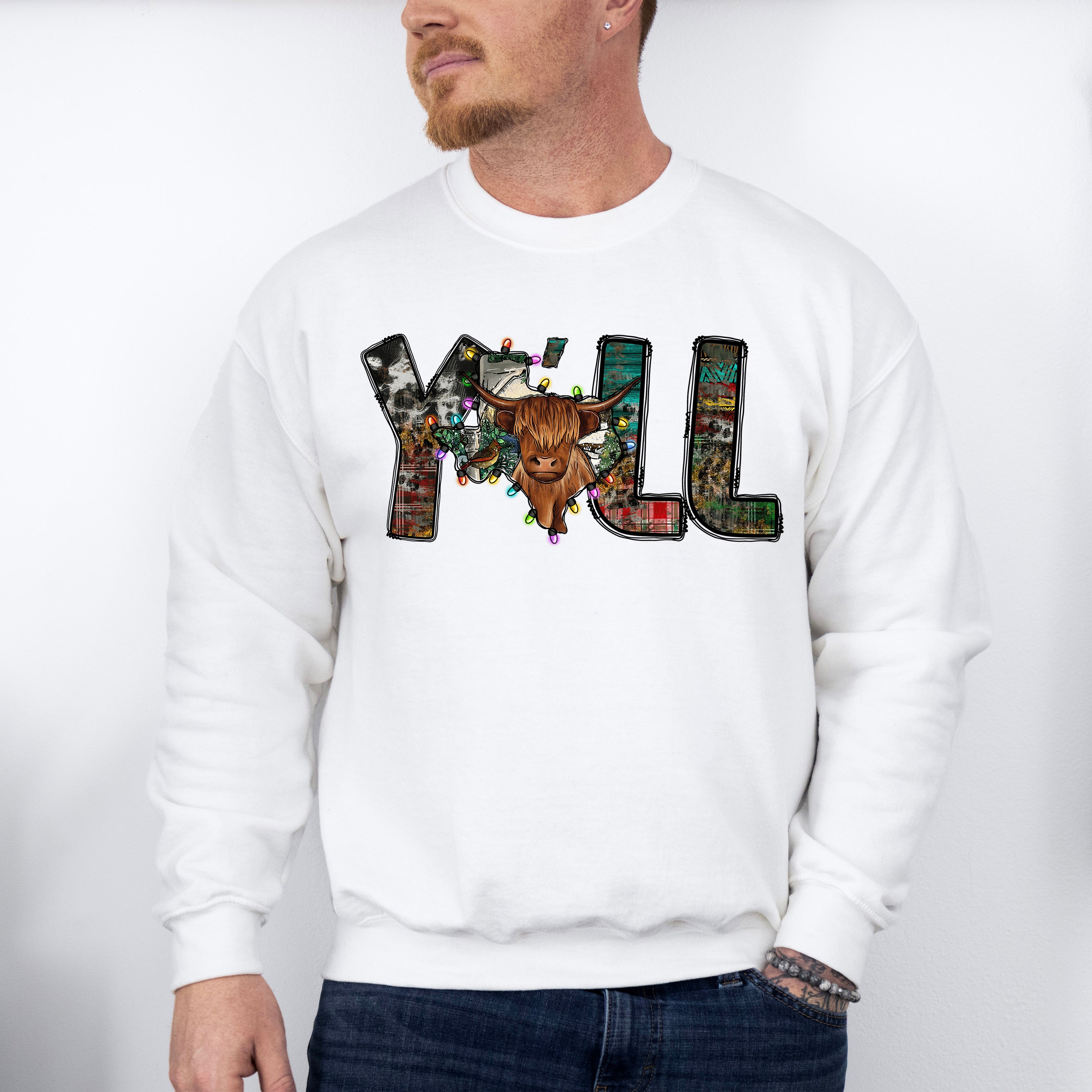 Y'all Texas Map Design - Farm Animals Unisex Crewneck T-Shirt Sweatshirt Hoodie