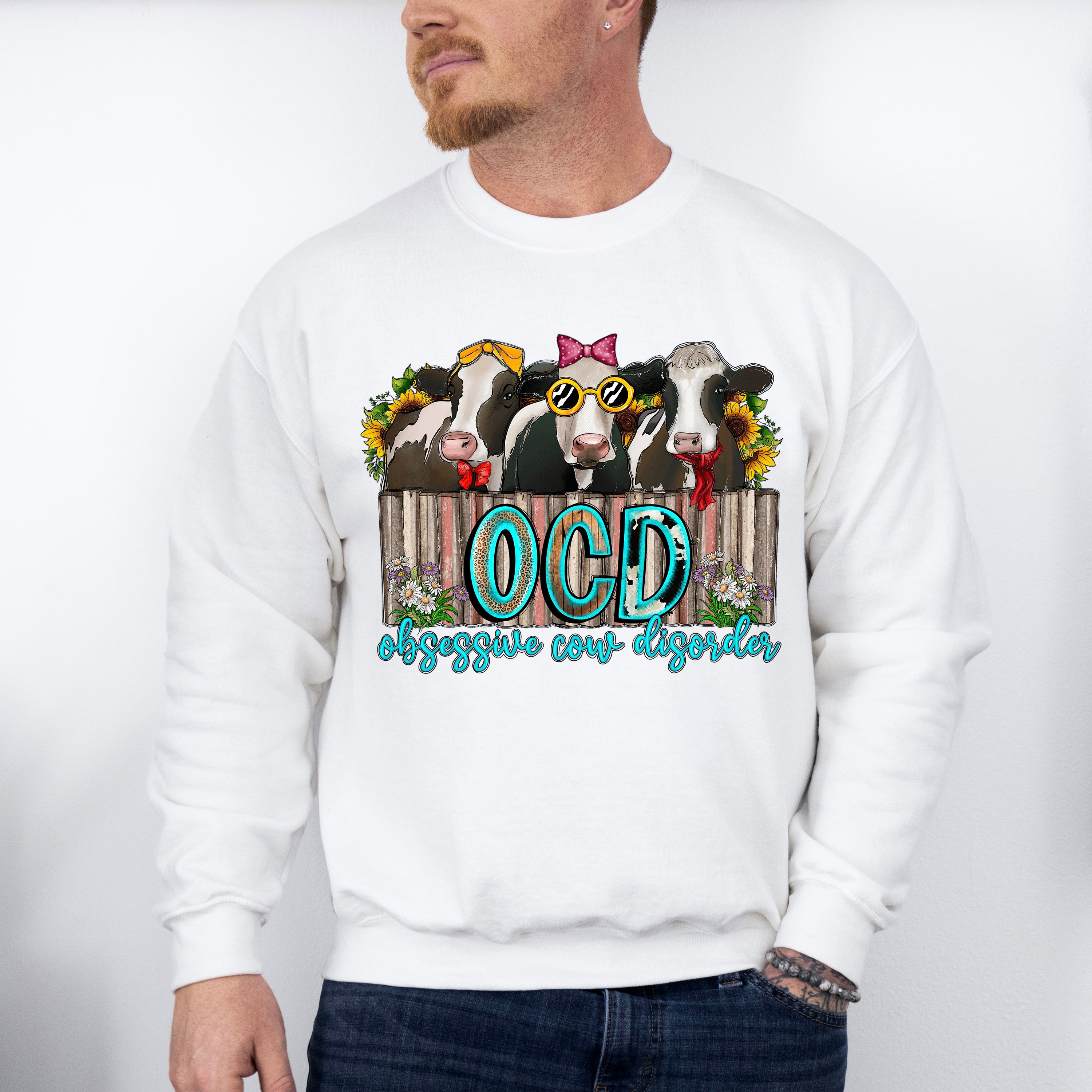 Obsessive Cow Disorder - Farm Animals Unisex Crewneck T-Shirt Sweatshirt Hoodie