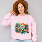 Colorful South Dakota State Design - States & Cities Unisex Crewneck T-Shirt Sweatshirt Hoodie