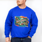Colorful South Dakota State Design - States & Cities Unisex Crewneck T-Shirt Sweatshirt Hoodie