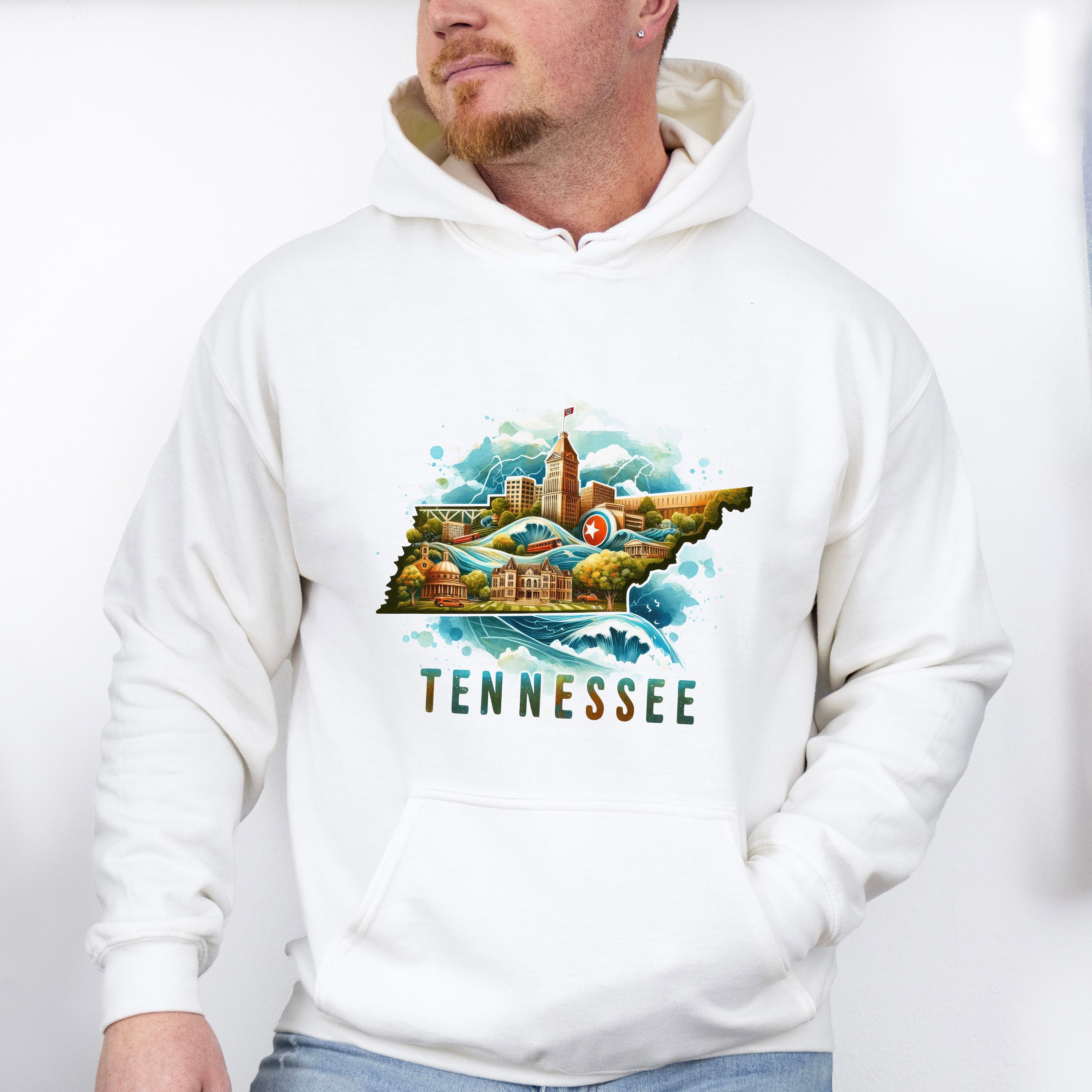 Colorful Tennessee State Design - States &amp; Cities Unisex Crewneck T-Shirt Sweatshirt Hoodie