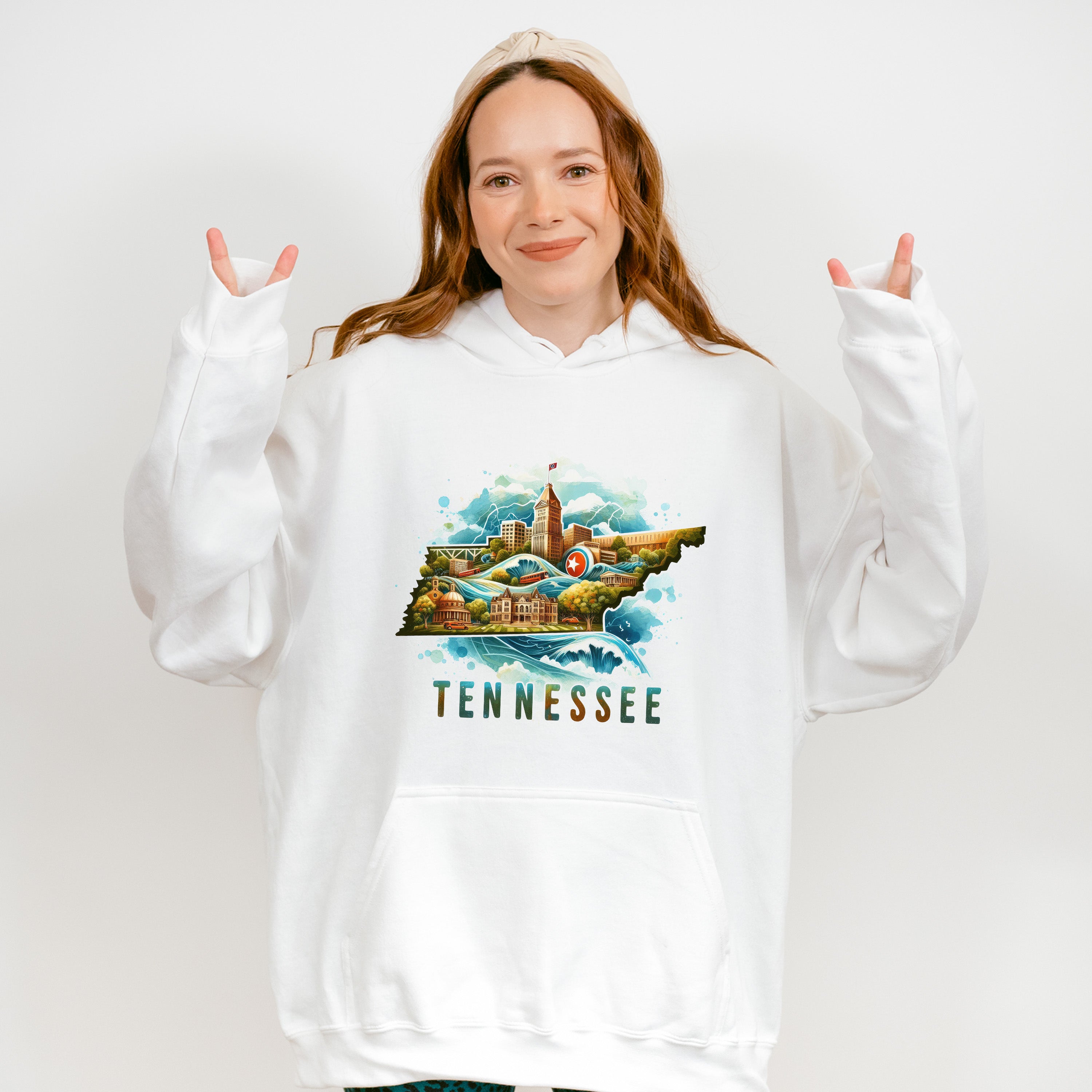 Colorful Tennessee State Design - States &amp; Cities Unisex Crewneck T-Shirt Sweatshirt Hoodie