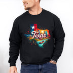 Colorful Texas State Design - States & Cities Unisex Crewneck T-Shirt Sweatshirt Hoodie