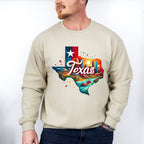Colorful Texas State Design - States & Cities Unisex Crewneck T-Shirt Sweatshirt Hoodie