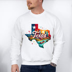 Colorful Texas State Design - States & Cities Unisex Crewneck T-Shirt Sweatshirt Hoodie