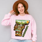 Colorful Vermont State Design - States & Cities Unisex Crewneck T-Shirt Sweatshirt Hoodie