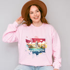 Colorful Washington State Design - States & Cities Unisex Crewneck T-Shirt Sweatshirt Hoodie
