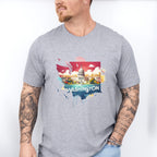 Colorful Washington State Design - States & Cities Unisex Crewneck T-Shirt Sweatshirt Hoodie