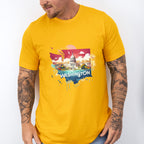 Colorful Washington State Design - States & Cities Unisex Crewneck T-Shirt Sweatshirt Hoodie