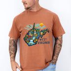 Colorful West Virginia State Design - States & Cities Unisex Crewneck T-Shirt Sweatshirt Hoodie