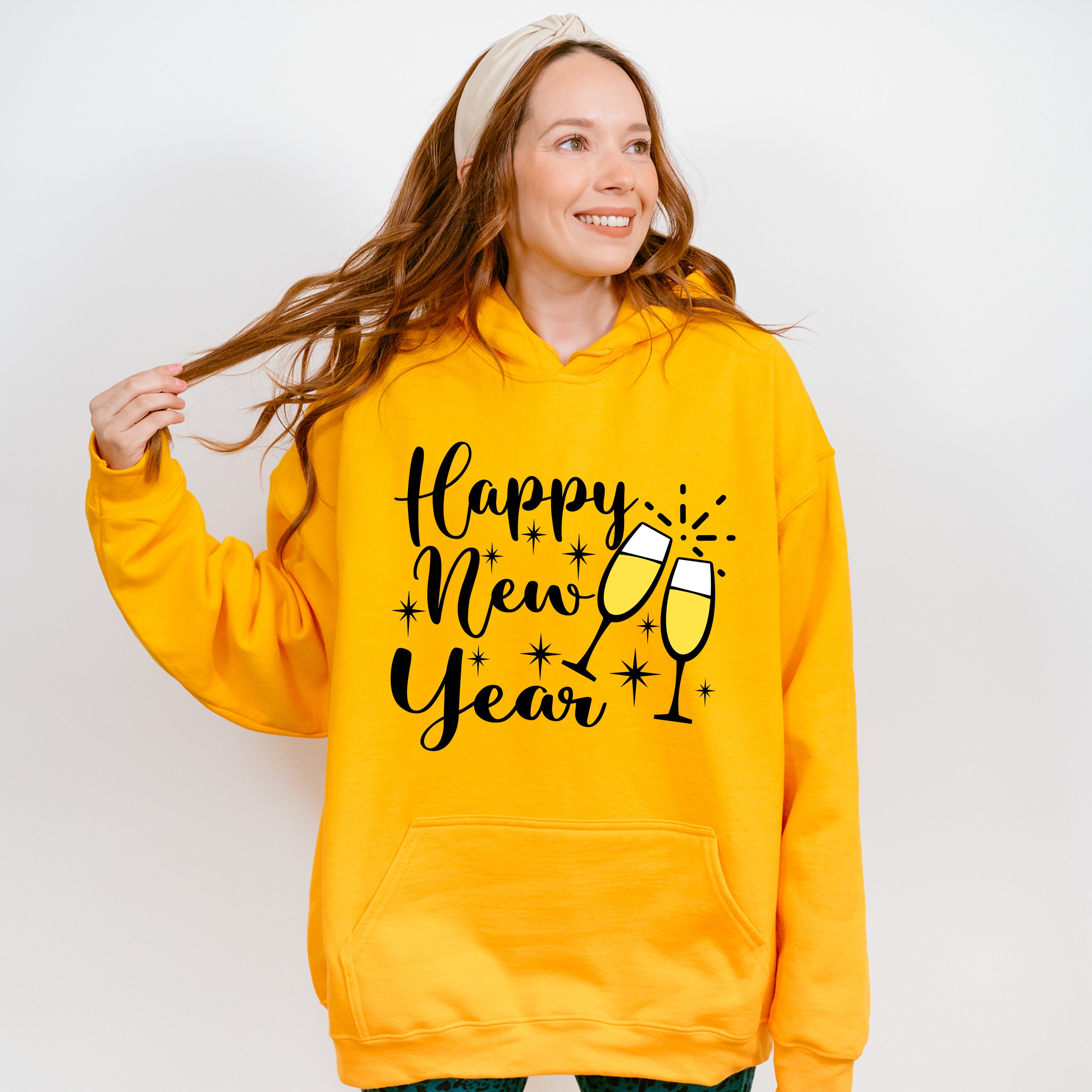 Happy New Year Raising Toast Design - New Years Unisex Crewneck T-Shirt Sweatshirt Hoodie