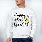 Happy New Year Raising Toast Design - New Years Unisex Crewneck T-Shirt Sweatshirt Hoodie