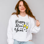 Happy New Year Raising Toast Design - New Years Unisex Crewneck T-Shirt Sweatshirt Hoodie