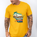 Colorful Wisconsin State Design - States & Cities Unisex Crewneck T-Shirt Sweatshirt Hoodie