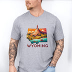 Colorful Wyoming State Design - States & Cities Unisex Crewneck T-Shirt Sweatshirt Hoodie