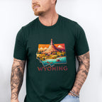 Colorful Wyoming State Design - States & Cities Unisex Crewneck T-Shirt Sweatshirt Hoodie