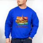 Colorful Wyoming State Design - States & Cities Unisex Crewneck T-Shirt Sweatshirt Hoodie