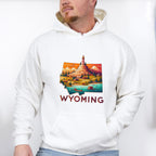 Colorful Wyoming State Design - States & Cities Unisex Crewneck T-Shirt Sweatshirt Hoodie