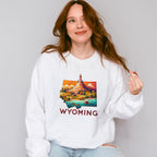 Colorful Wyoming State Design - States & Cities Unisex Crewneck T-Shirt Sweatshirt Hoodie