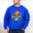 Colorful New Jersey State Design - States & Cities Unisex Crewneck T-Shirt Sweatshirt Hoodie