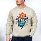 Colorful New Jersey State Design - States & Cities Unisex Crewneck T-Shirt Sweatshirt Hoodie