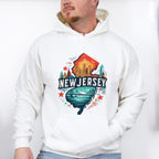Colorful New Jersey State Design - States & Cities Unisex Crewneck T-Shirt Sweatshirt Hoodie
