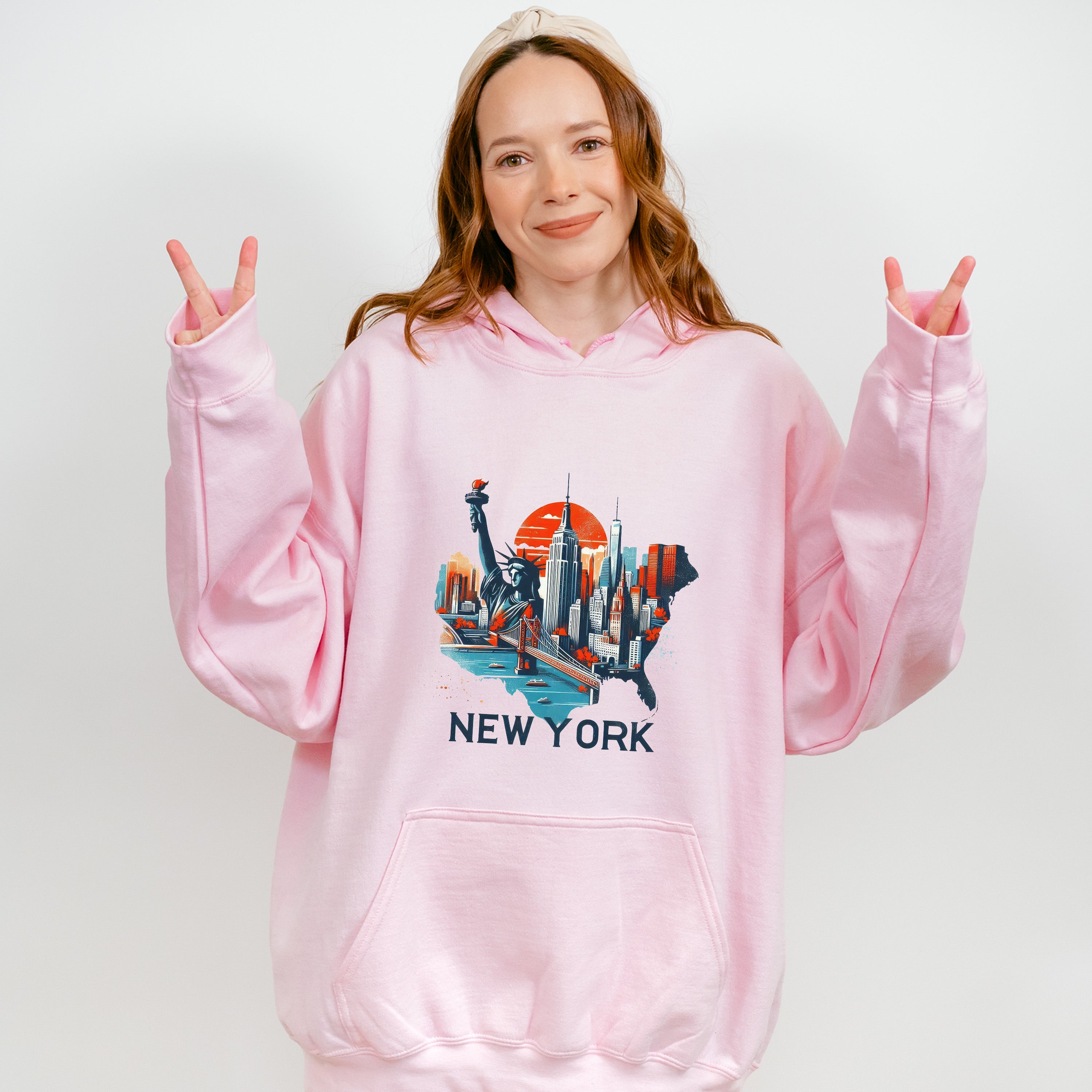 Colorful New York State Design - States &amp; Cities Unisex Crewneck T-Shirt Sweatshirt Hoodie