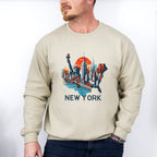 Colorful New York State Design - States & Cities Unisex Crewneck T-Shirt Sweatshirt Hoodie