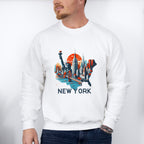 Colorful New York State Design - States & Cities Unisex Crewneck T-Shirt Sweatshirt Hoodie