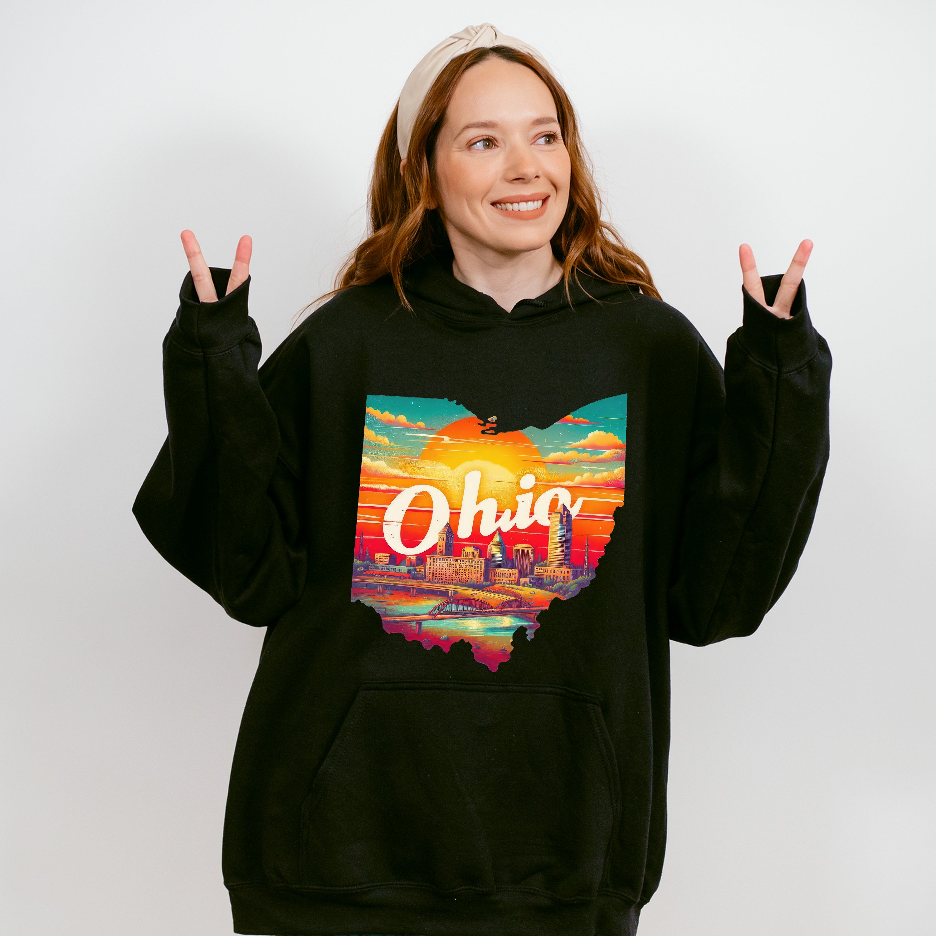 Colorful Ohio State Design - States &amp; Cities Unisex Crewneck T-Shirt Sweatshirt Hoodie