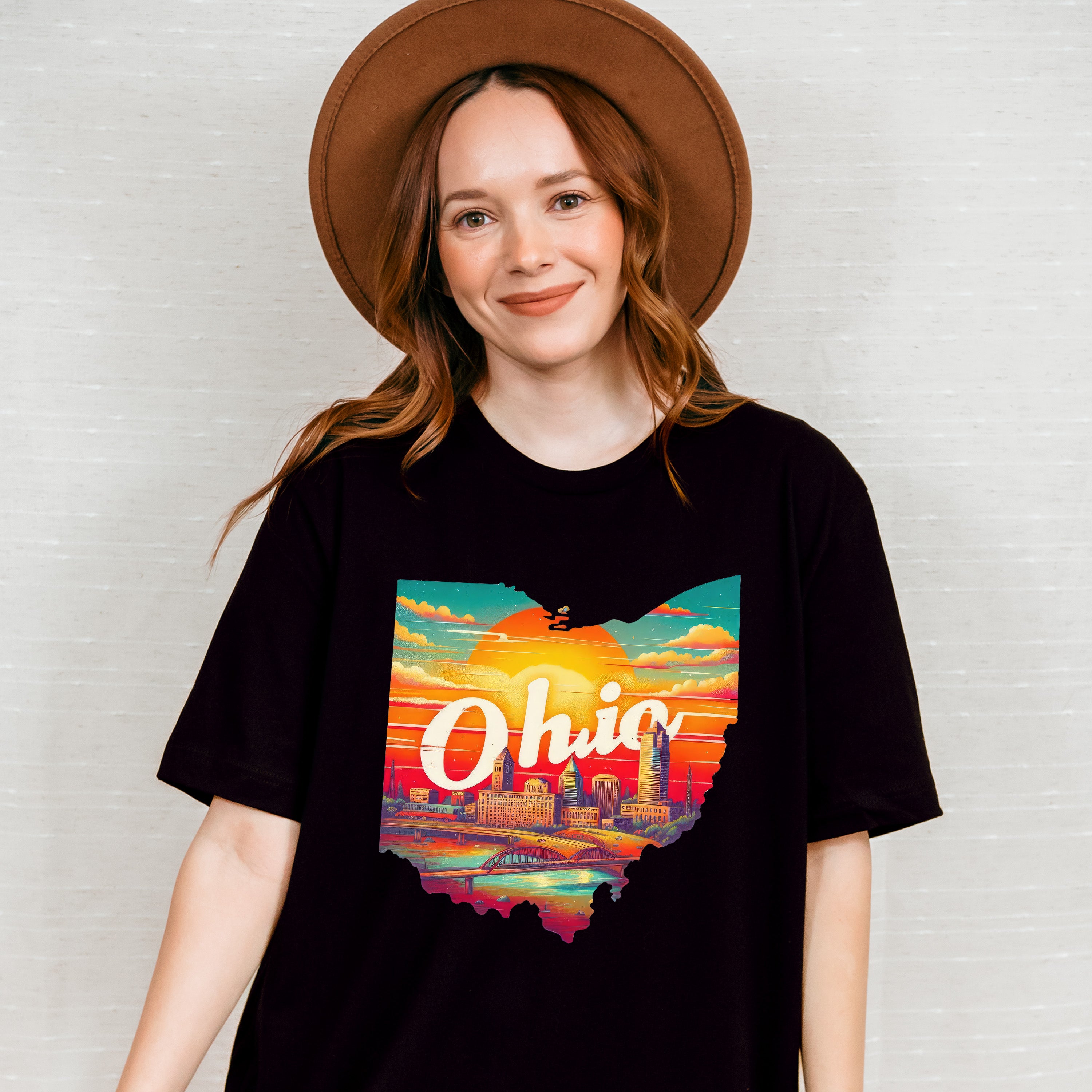 Colorful Ohio State Design - States &amp; Cities Unisex Crewneck T-Shirt Sweatshirt Hoodie