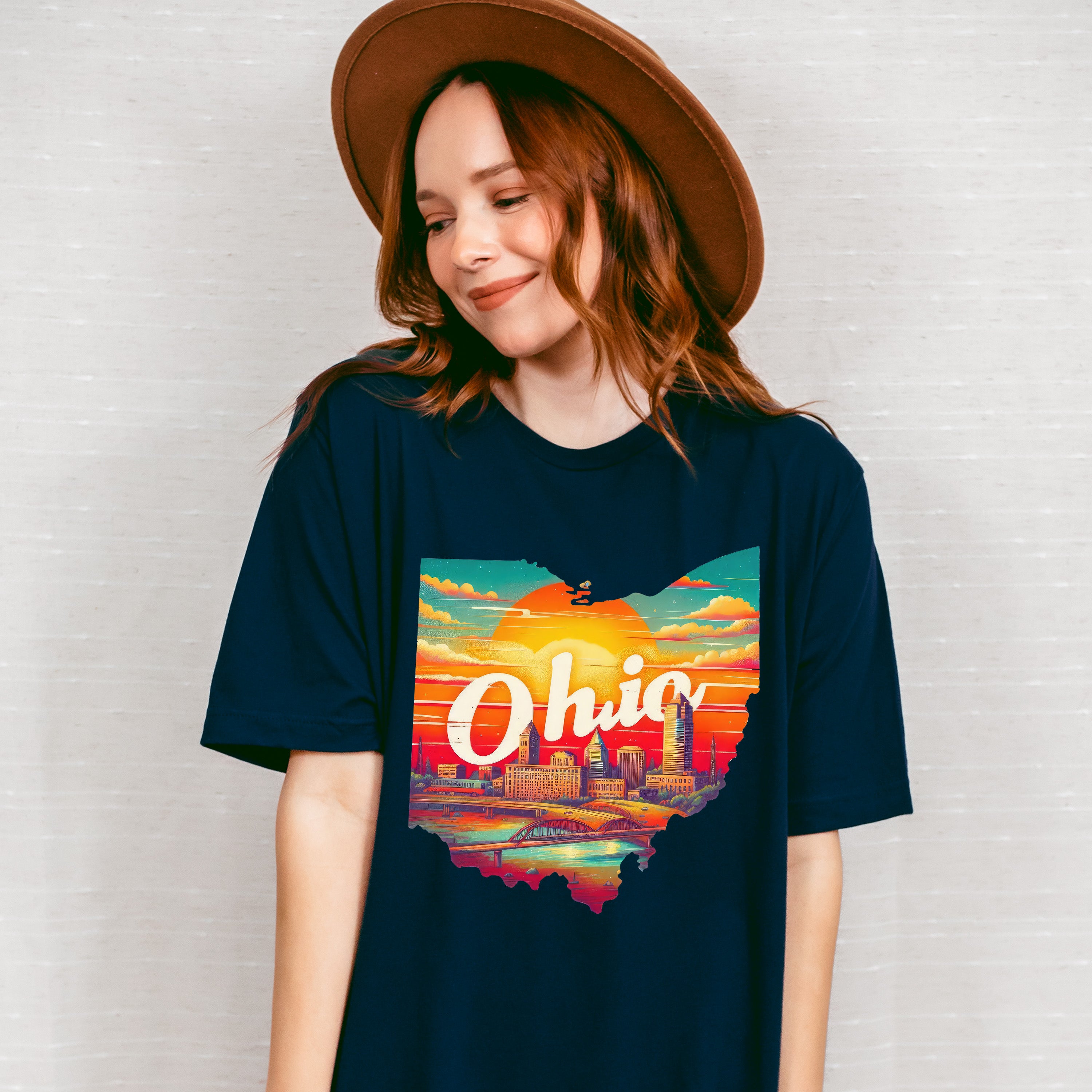 Colorful Ohio State Design - States &amp; Cities Unisex Crewneck T-Shirt Sweatshirt Hoodie